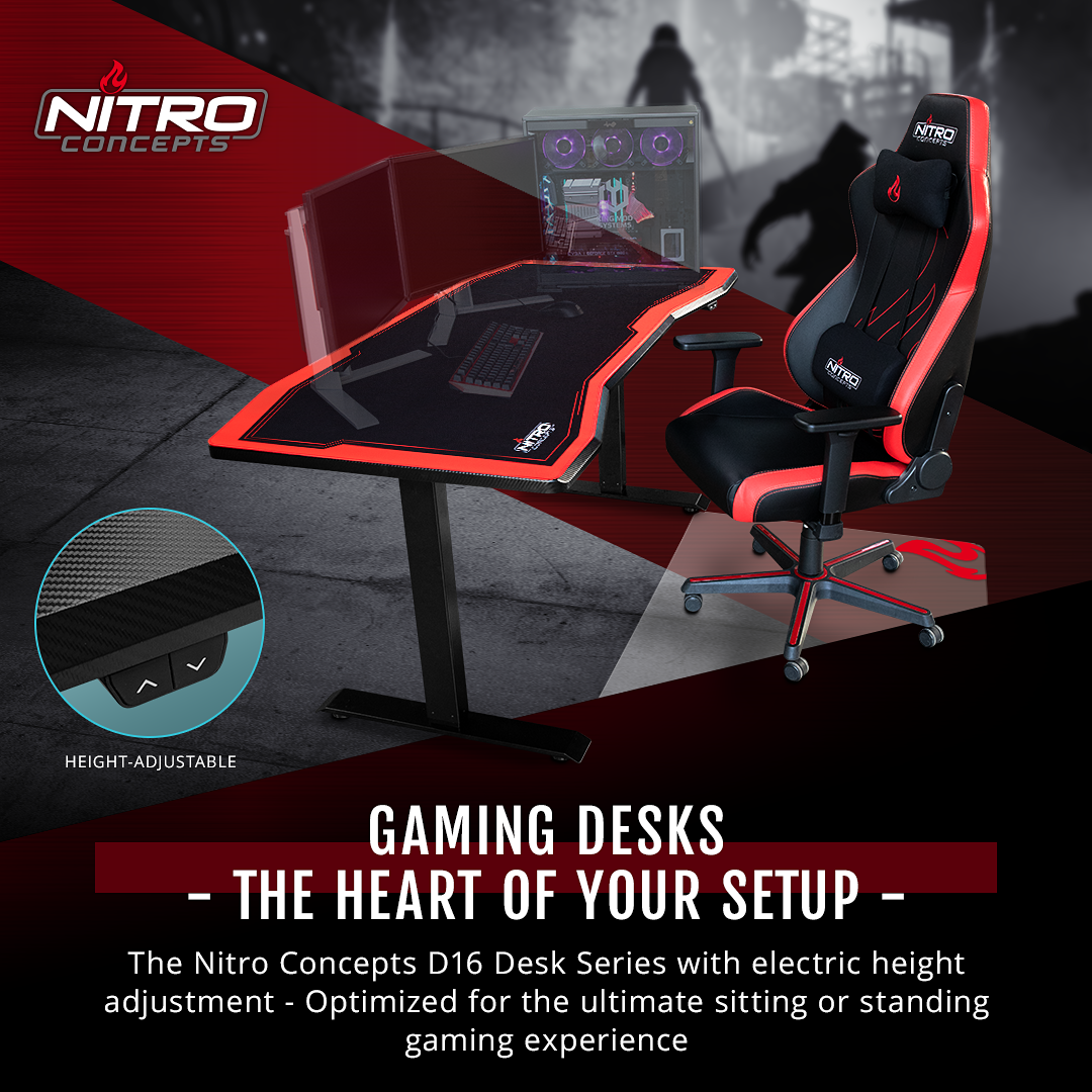 The Heart Of Your Setup Nitro Concepts D16 Gaming Desks Overclockers Uk