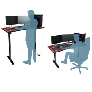 Nitro Concepts D16M Height Adjustable Gaming Desk - Carbon Red
