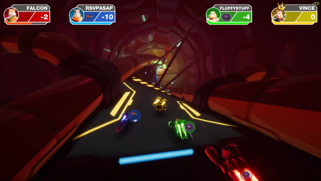 Screen grab of Rocket Rumble gameplay