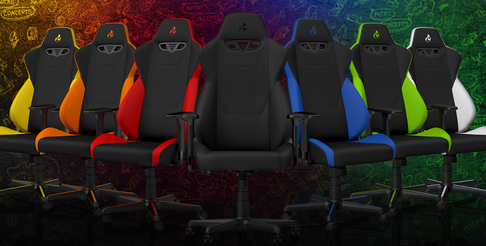 Rainbow of gaming chairs