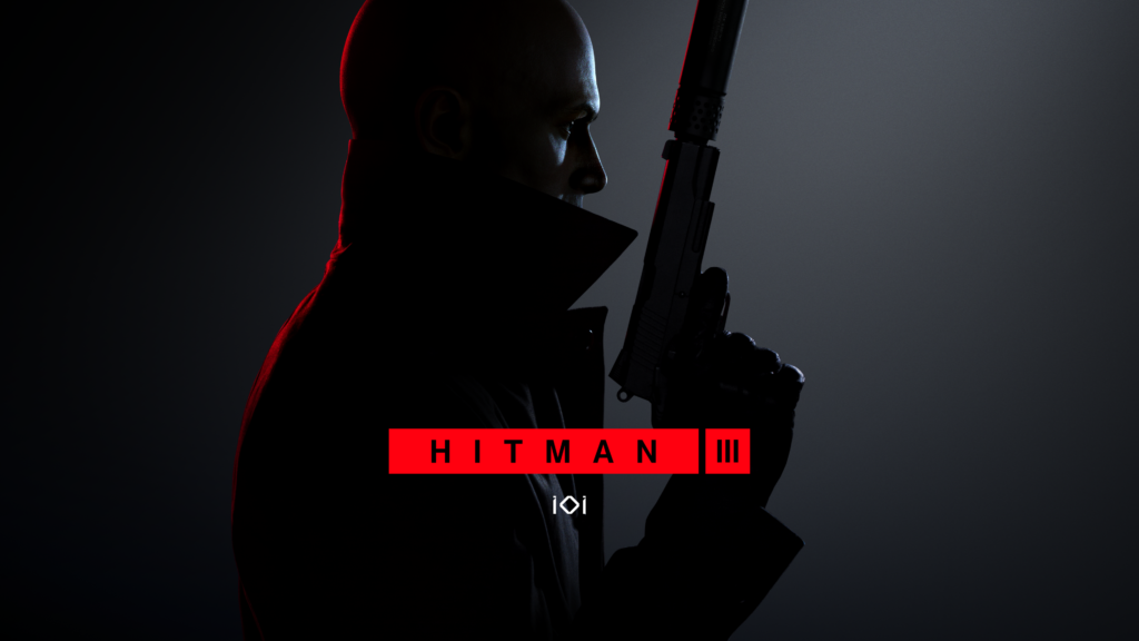 Hitman 3 image with logo and shadowy assassin