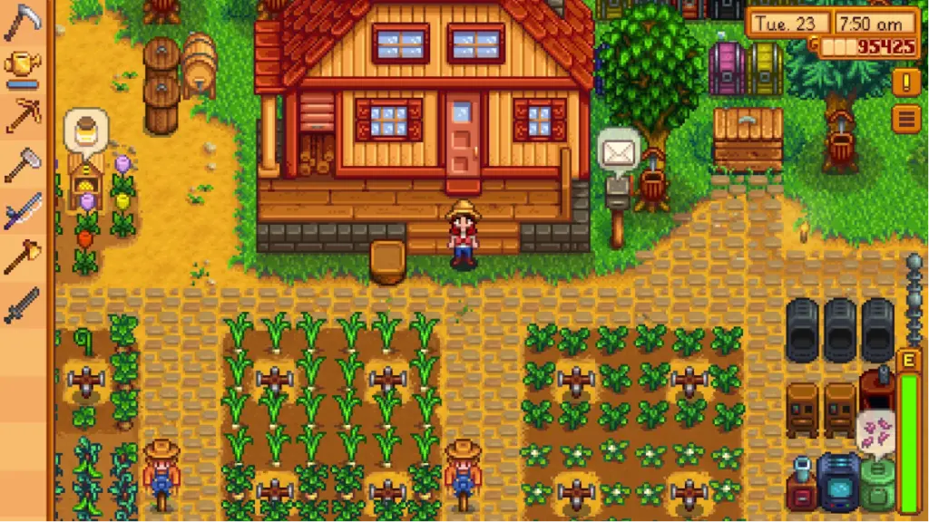 Image of the farm from Stardew Valley