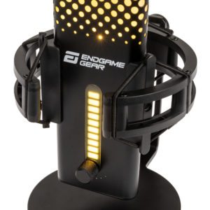 Endgame Gear XSTRM USB microphone with grill and gain indicator with yellow RGB