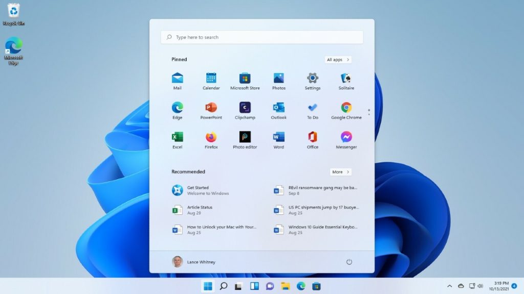 windows 11 new start menu and taskbar
