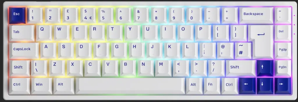 Akko 3068B Plus Blue on White Keyboard