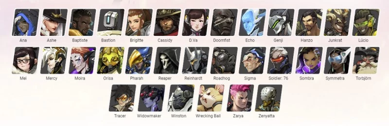 Overwatch 2 character roster