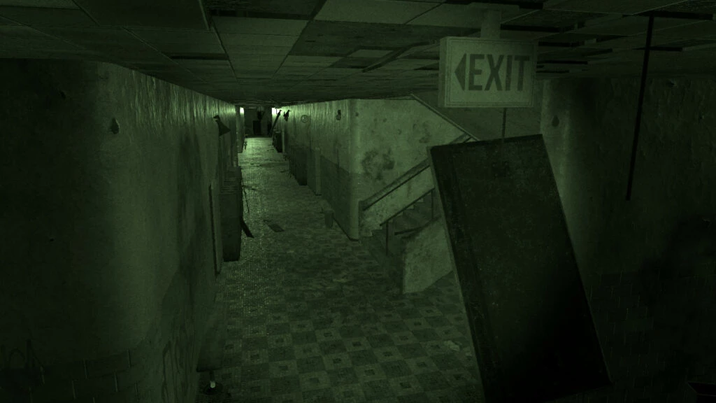 Spooky games Phasmophobia CCTV corridor