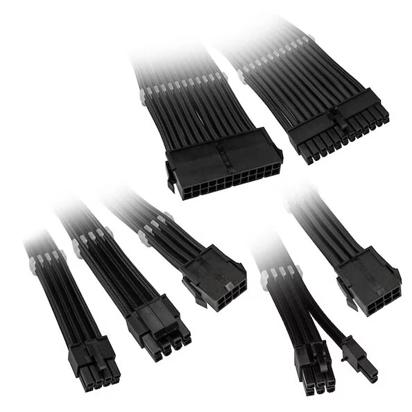 Kolink Core Adept Braided Cable Extension Kit - Jet Black