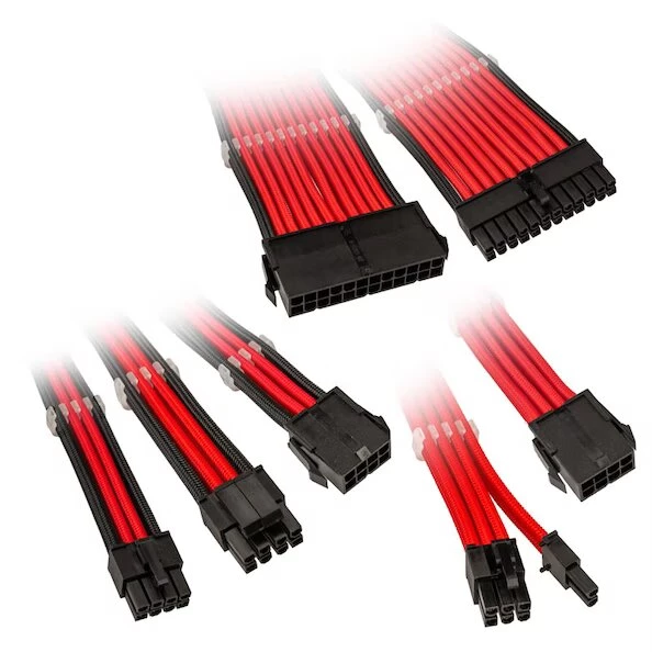 Kolink Core Adept Braided Cable Extension Kit - Racing Red