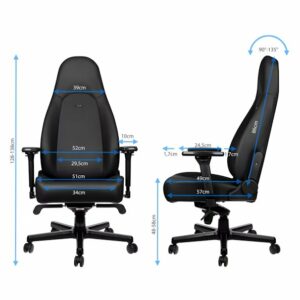 noblechairs ICON Gaming Chair with adjustment ranges