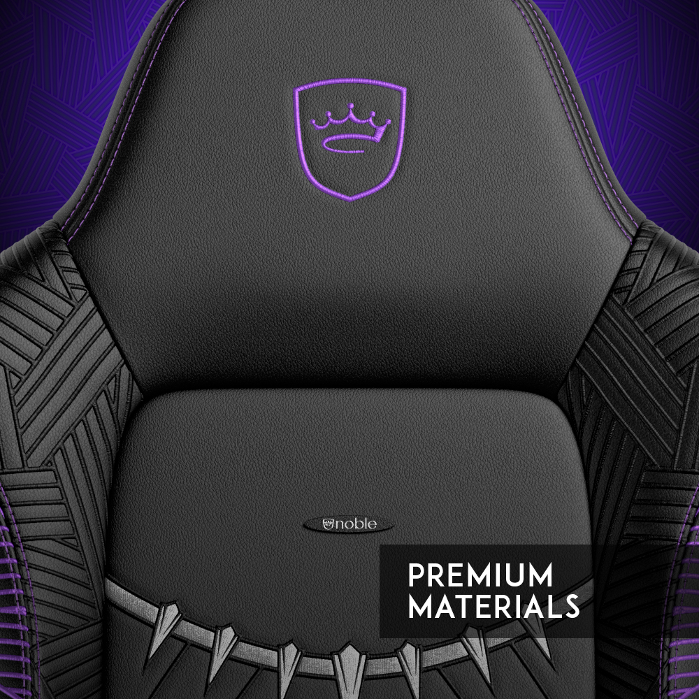 noblechairs HERO Gaming Chair Marvel's Black Panther Edition materials