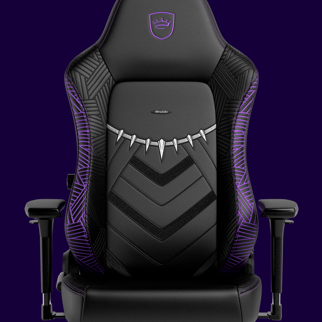 noblechairs HERO Gaming Chair Marvel's Black Panther Edition front design