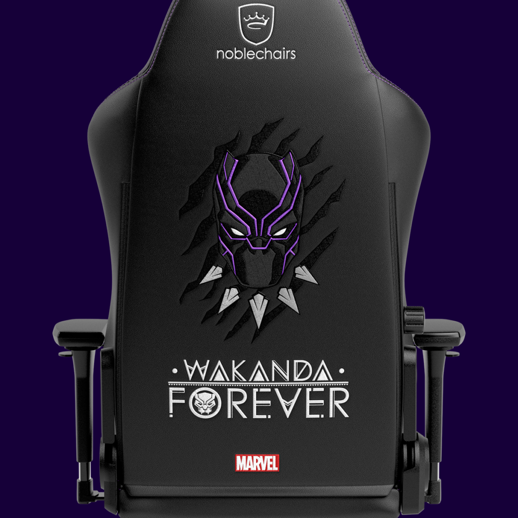 noblechairs HERO Gaming Chair Marvel's Black Panther Edition backrest