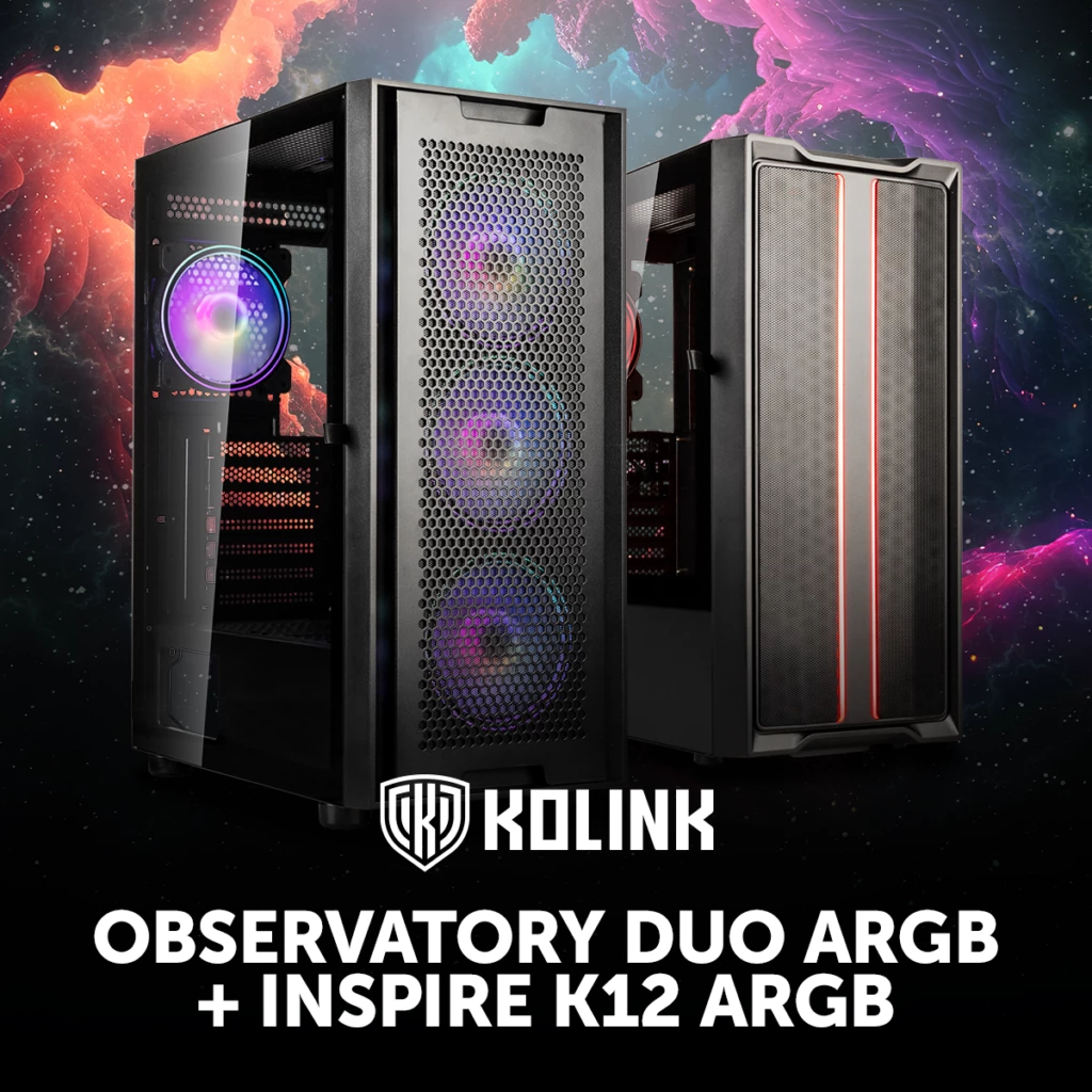 Kolink Observatory Duo ARGB and Inspire K12 ARGB PC Cases