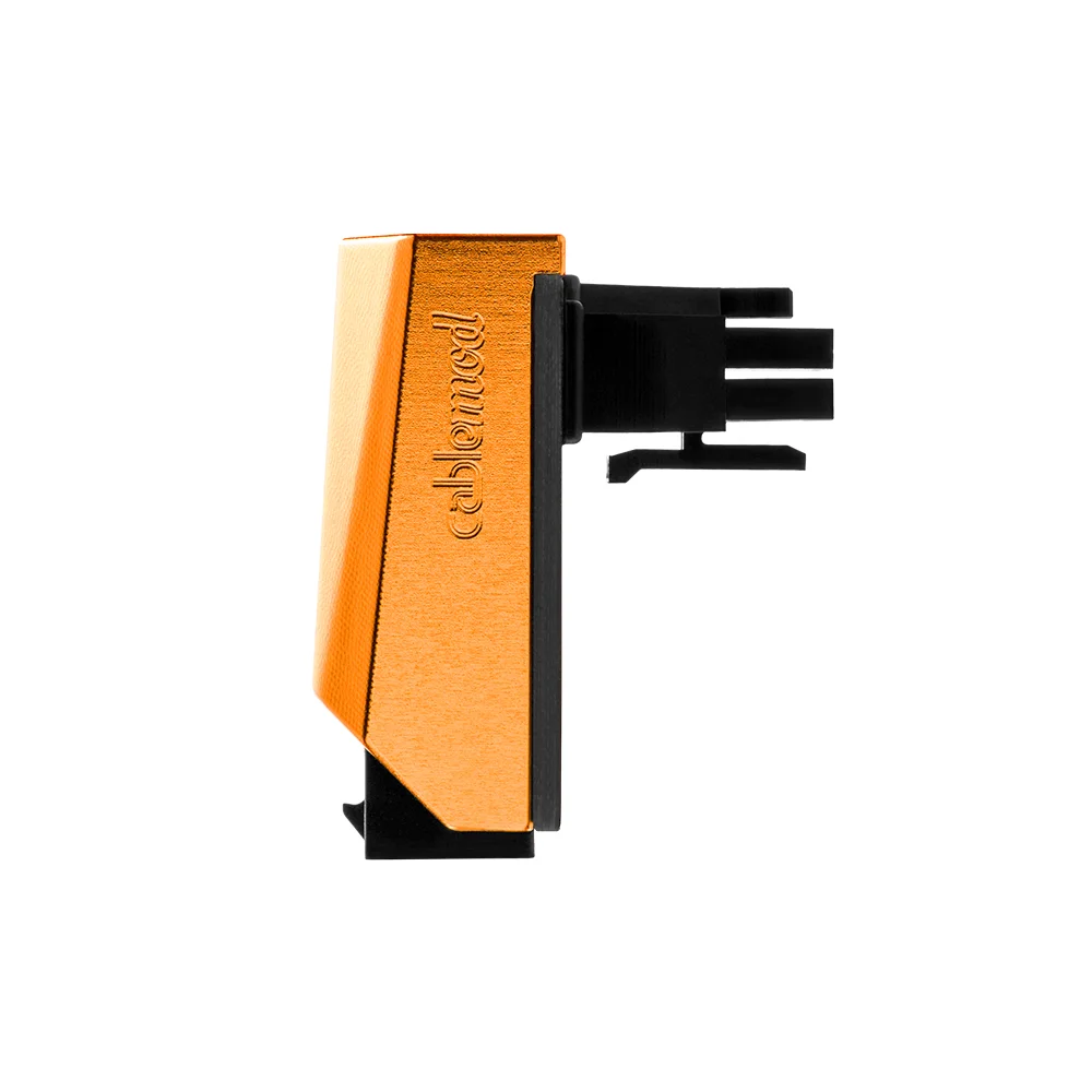 CableMod 12VHPWR 90 Degree Angled Adapter – Variant B orange