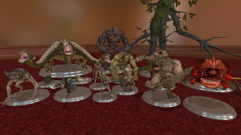D&D themed mini-figures on Tabletop Simulator