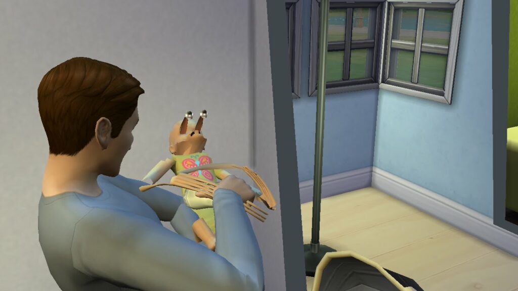The Sims creepy baby bug