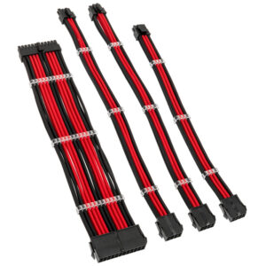 Kolink Core Standard Braided Cable Extension Kit Jet Black / Racing Red