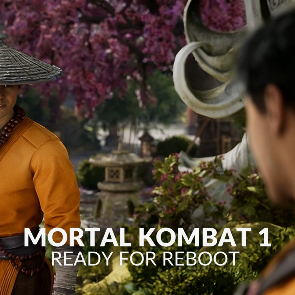 An image from the game Mortal Kombat 1 showing two people about to fight. 
