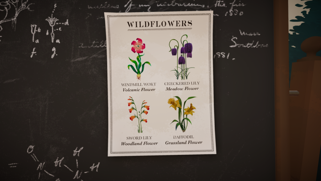 Botany Manor game still wildflower clue