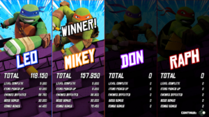 TMNT Arcade Wrath of the Mutants End of Level Scores